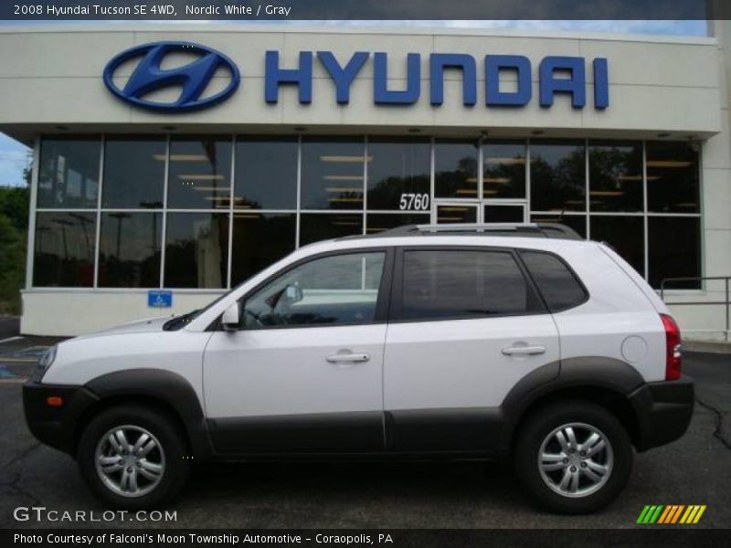 Nordic White / Gray 2008 Hyundai Tucson SE 4WD