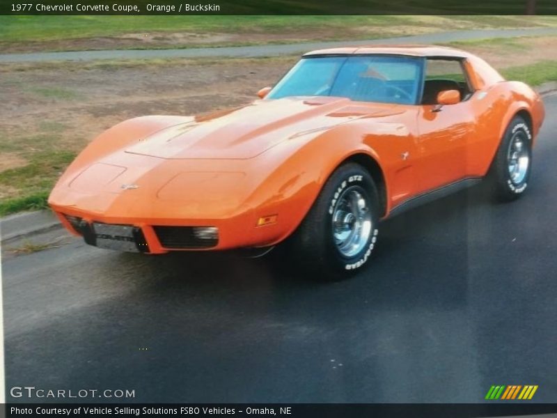 Orange / Buckskin 1977 Chevrolet Corvette Coupe