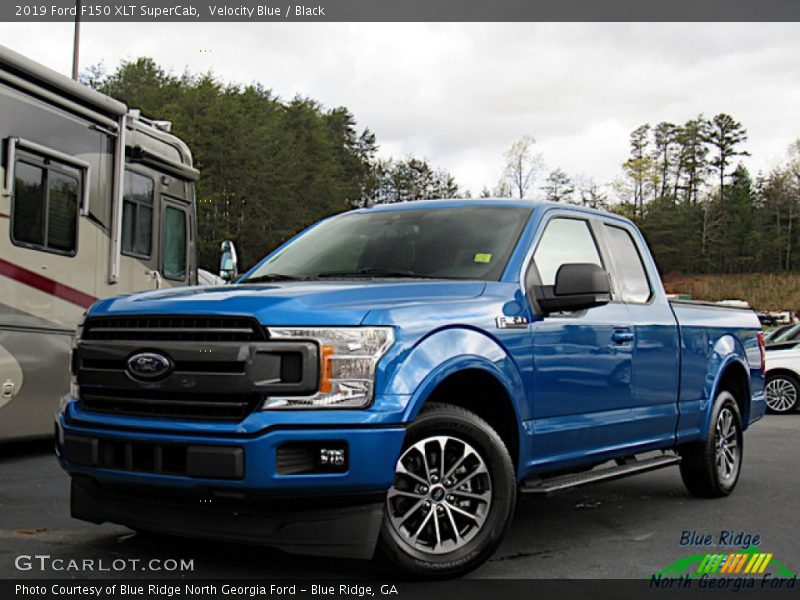 Velocity Blue / Black 2019 Ford F150 XLT SuperCab