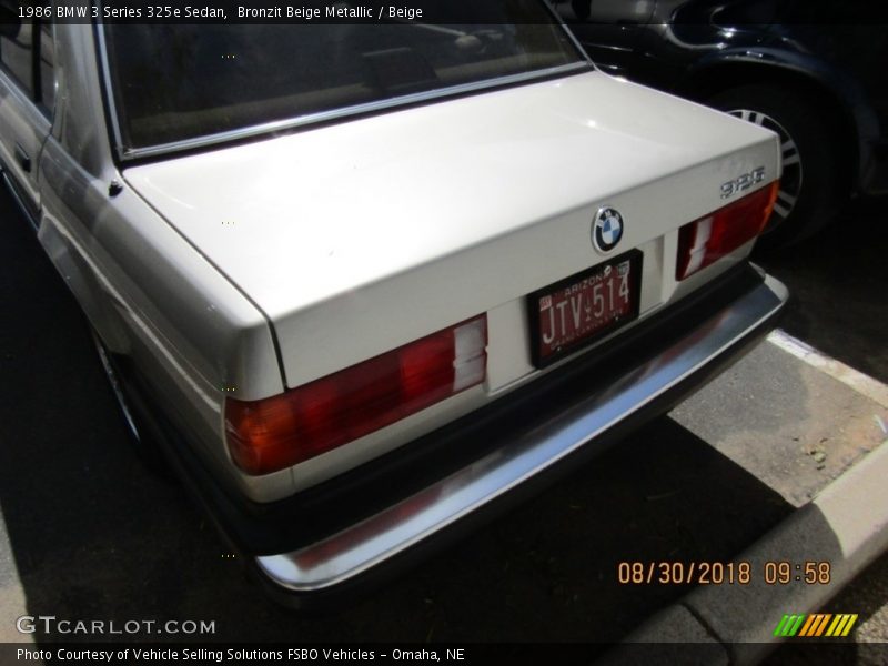 Bronzit Beige Metallic / Beige 1986 BMW 3 Series 325e Sedan