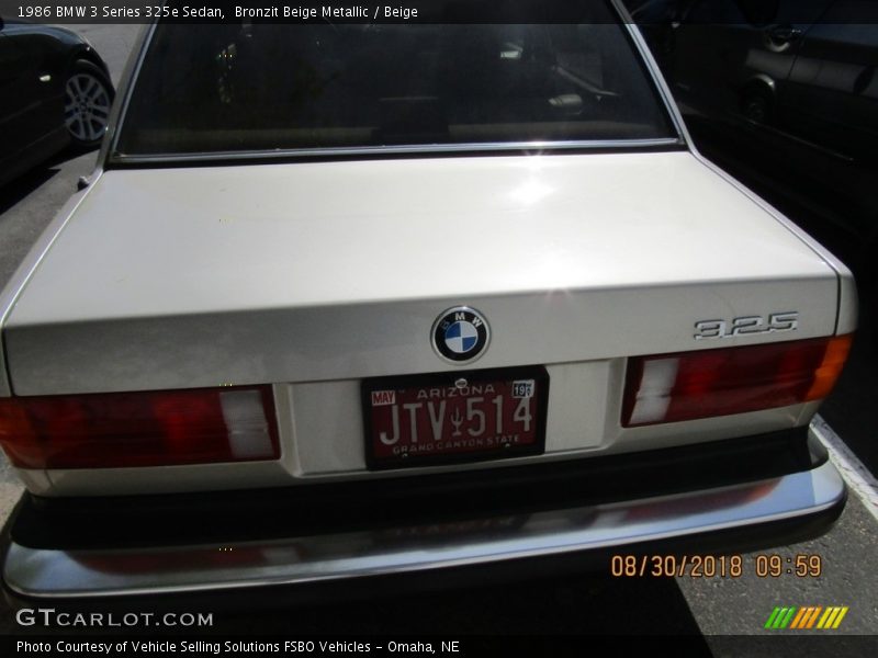 Bronzit Beige Metallic / Beige 1986 BMW 3 Series 325e Sedan