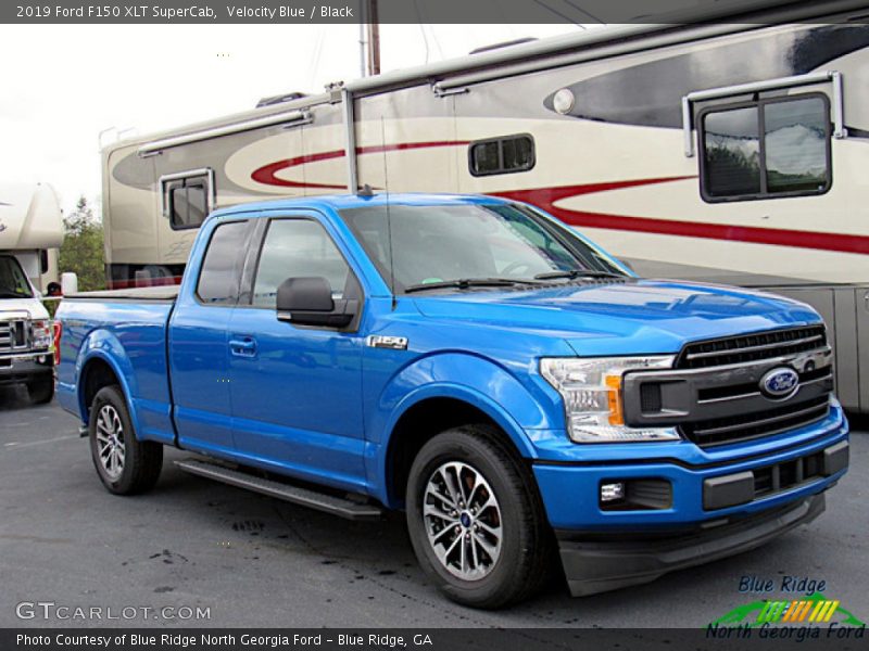 Velocity Blue / Black 2019 Ford F150 XLT SuperCab