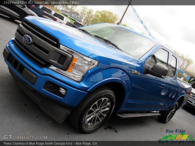 Velocity Blue / Black 2019 Ford F150 XLT SuperCab