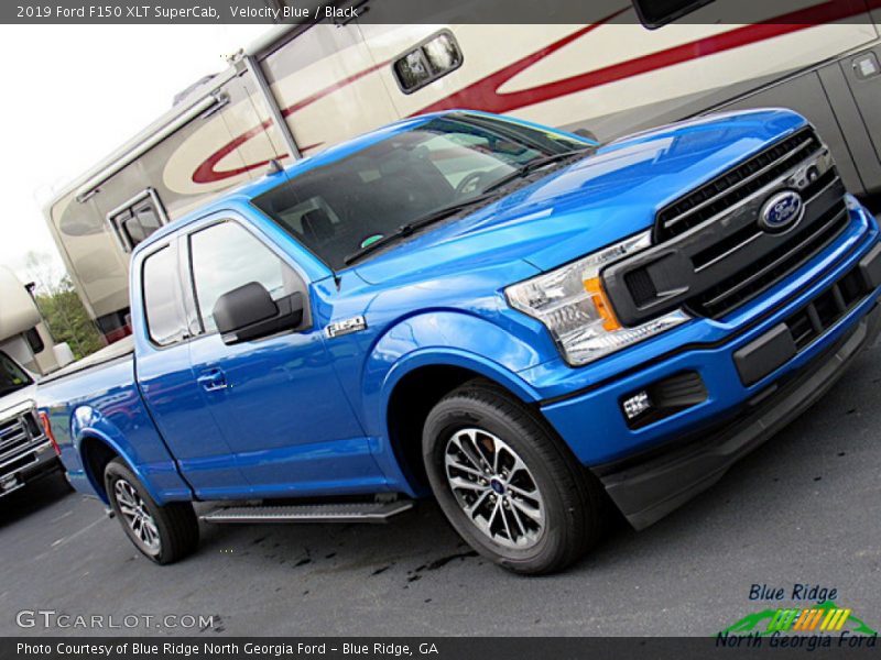 Velocity Blue / Black 2019 Ford F150 XLT SuperCab
