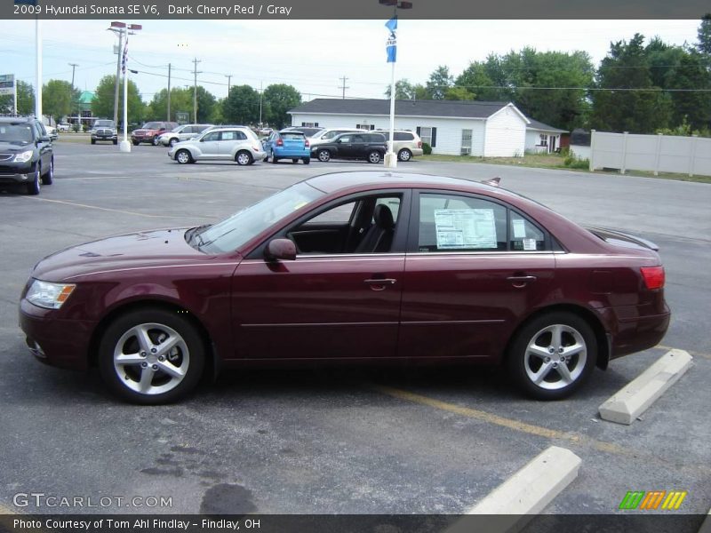 Dark Cherry Red / Gray 2009 Hyundai Sonata SE V6