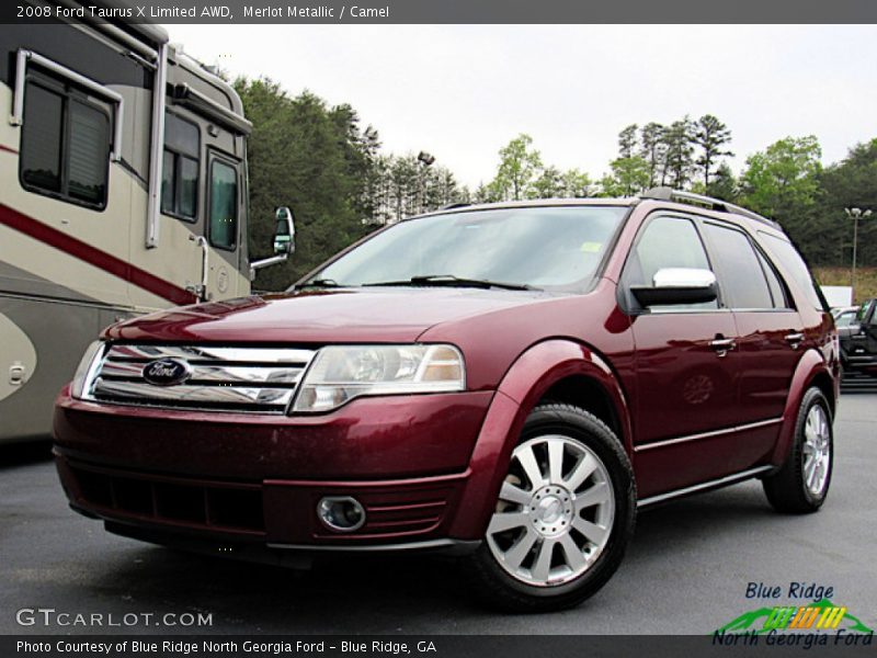Merlot Metallic / Camel 2008 Ford Taurus X Limited AWD