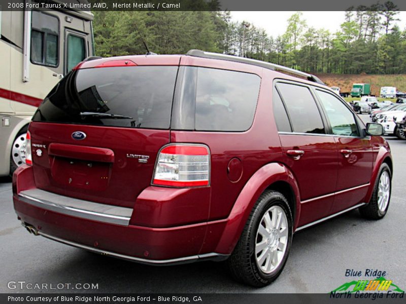 Merlot Metallic / Camel 2008 Ford Taurus X Limited AWD