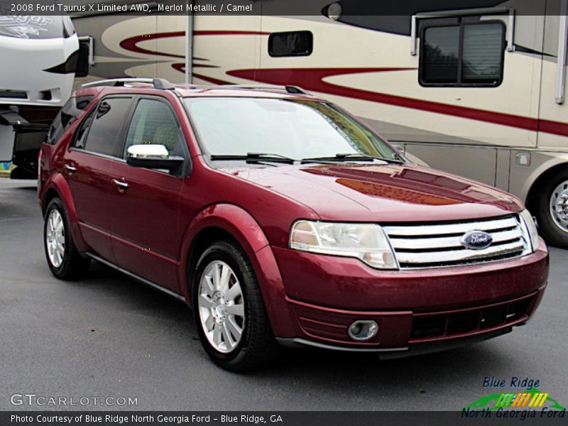 Merlot Metallic / Camel 2008 Ford Taurus X Limited AWD