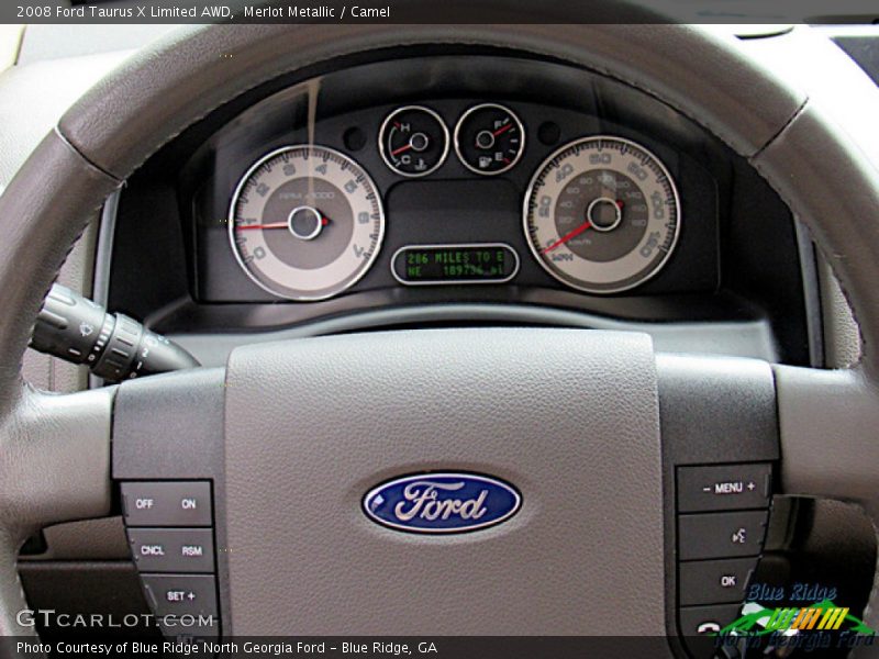 Merlot Metallic / Camel 2008 Ford Taurus X Limited AWD