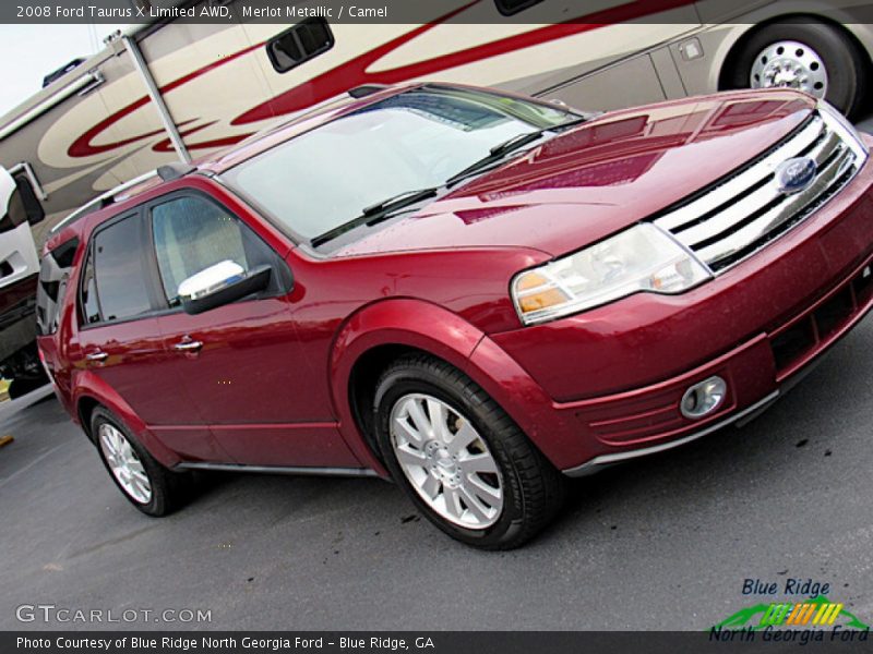 Merlot Metallic / Camel 2008 Ford Taurus X Limited AWD