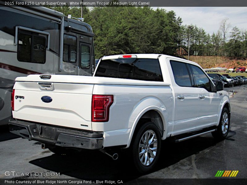 White Platinum Tricoat / Medium Light Camel 2015 Ford F150 Lariat SuperCrew