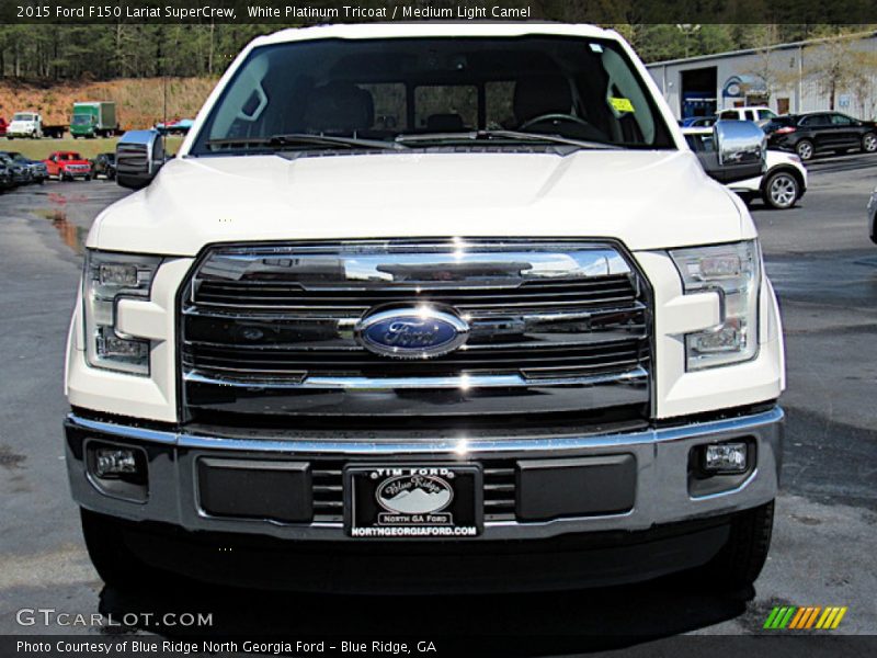 White Platinum Tricoat / Medium Light Camel 2015 Ford F150 Lariat SuperCrew