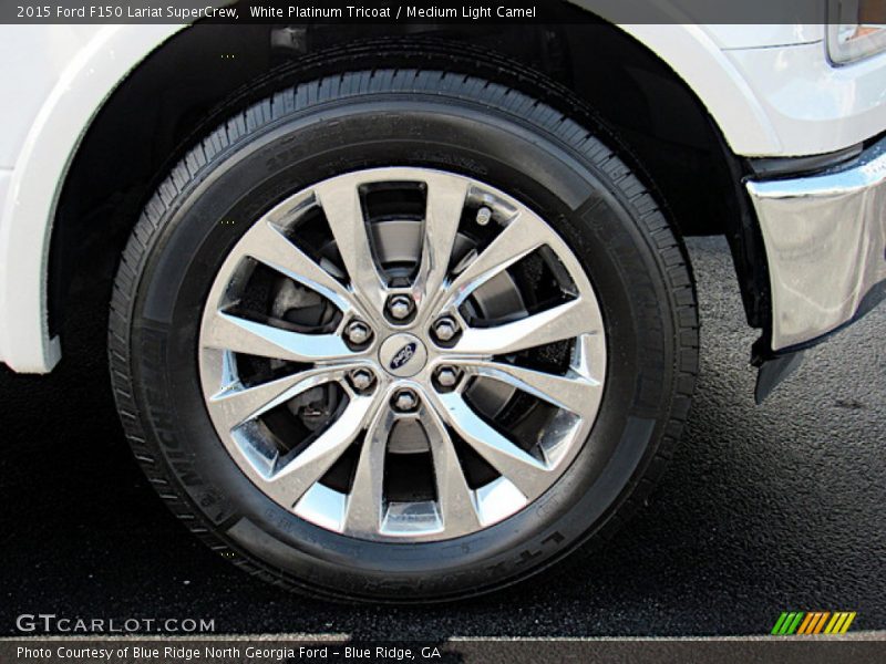 White Platinum Tricoat / Medium Light Camel 2015 Ford F150 Lariat SuperCrew