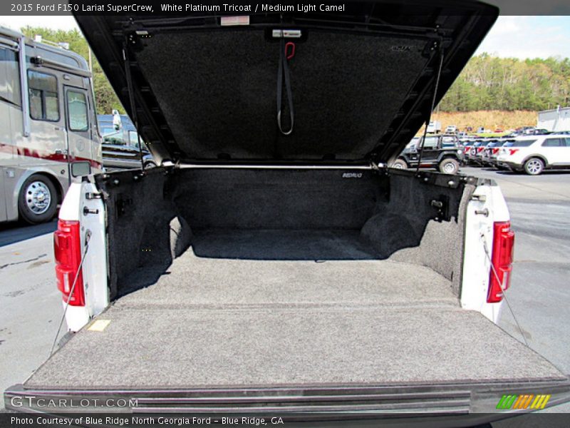 White Platinum Tricoat / Medium Light Camel 2015 Ford F150 Lariat SuperCrew