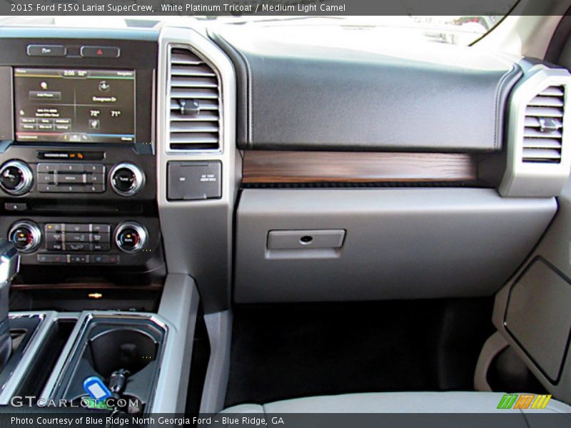 White Platinum Tricoat / Medium Light Camel 2015 Ford F150 Lariat SuperCrew