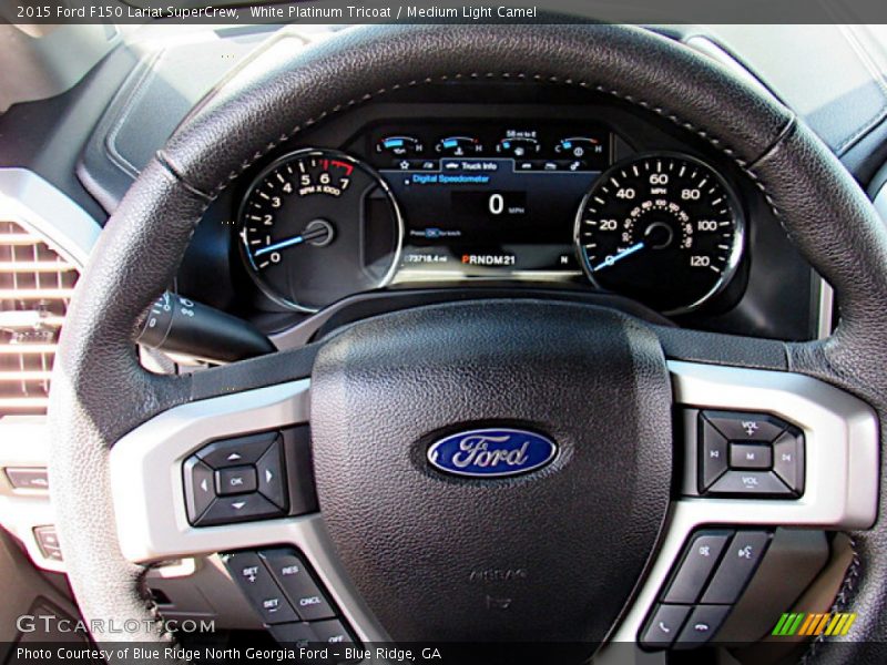 White Platinum Tricoat / Medium Light Camel 2015 Ford F150 Lariat SuperCrew