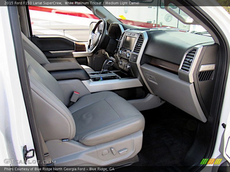 White Platinum Tricoat / Medium Light Camel 2015 Ford F150 Lariat SuperCrew