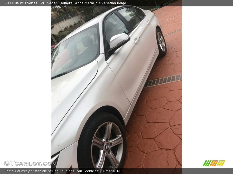 Mineral White Metallic / Venetian Beige 2014 BMW 3 Series 328i Sedan