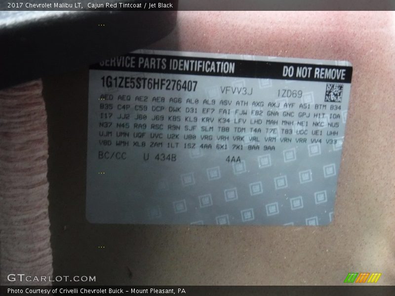 Cajun Red Tintcoat / Jet Black 2017 Chevrolet Malibu LT