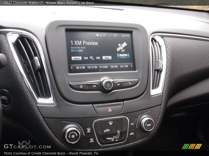 Mosaic Black Metallic / Jet Black 2017 Chevrolet Malibu LT