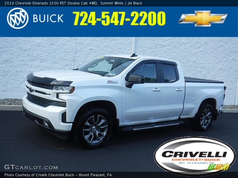 Summit White / Jet Black 2019 Chevrolet Silverado 1500 RST Double Cab 4WD