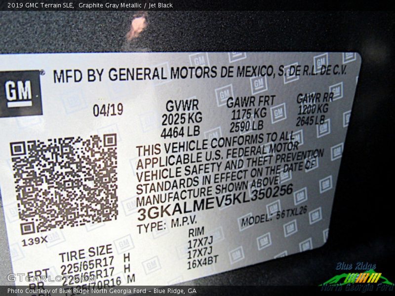 Graphite Gray Metallic / Jet Black 2019 GMC Terrain SLE