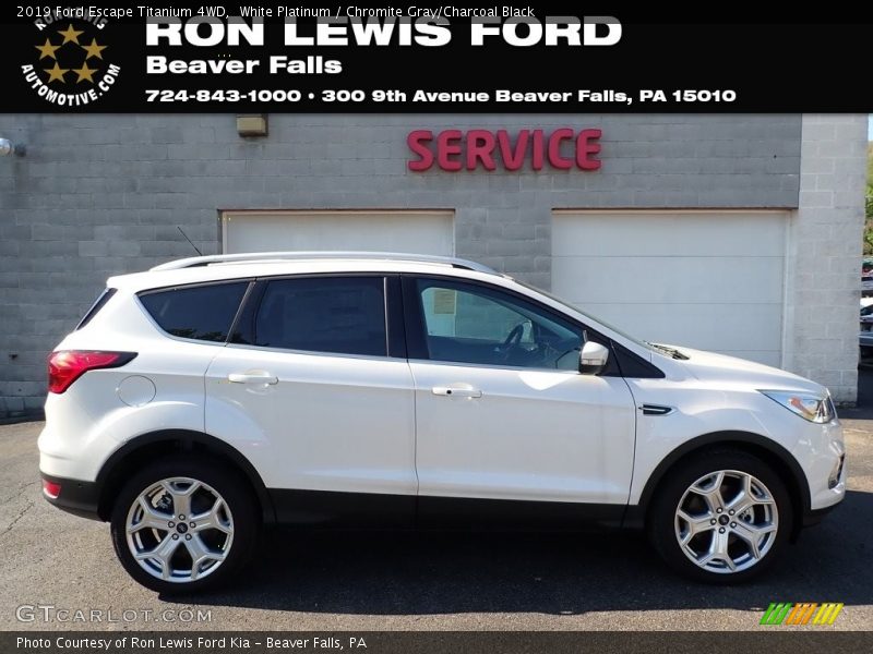 White Platinum / Chromite Gray/Charcoal Black 2019 Ford Escape Titanium 4WD