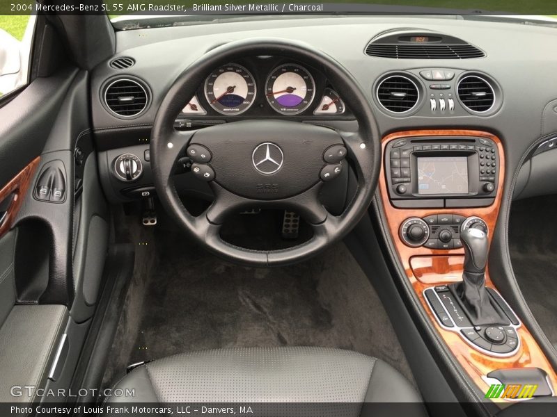 Brilliant Silver Metallic / Charcoal 2004 Mercedes-Benz SL 55 AMG Roadster