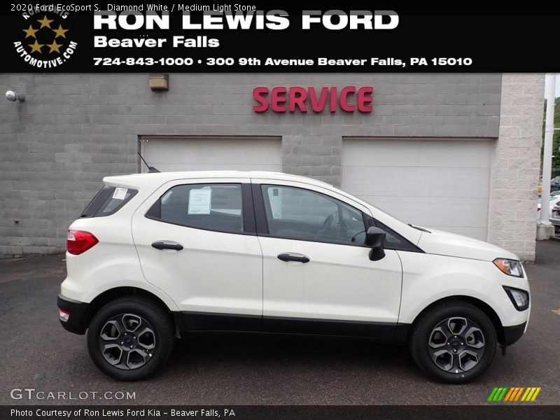 Diamond White / Medium Light Stone 2020 Ford EcoSport S