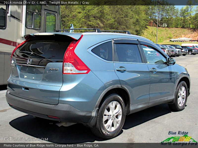 Twilight Blue Metallic / Gray 2014 Honda CR-V EX-L AWD