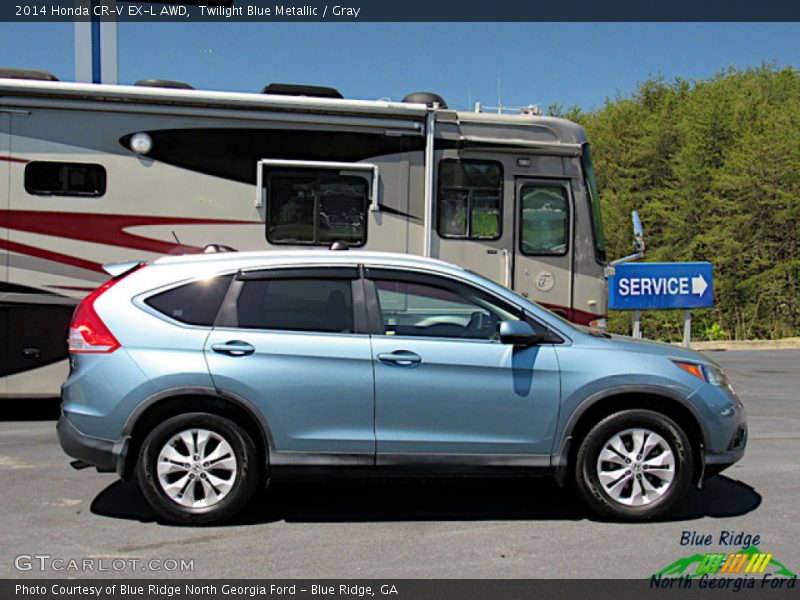 Twilight Blue Metallic / Gray 2014 Honda CR-V EX-L AWD