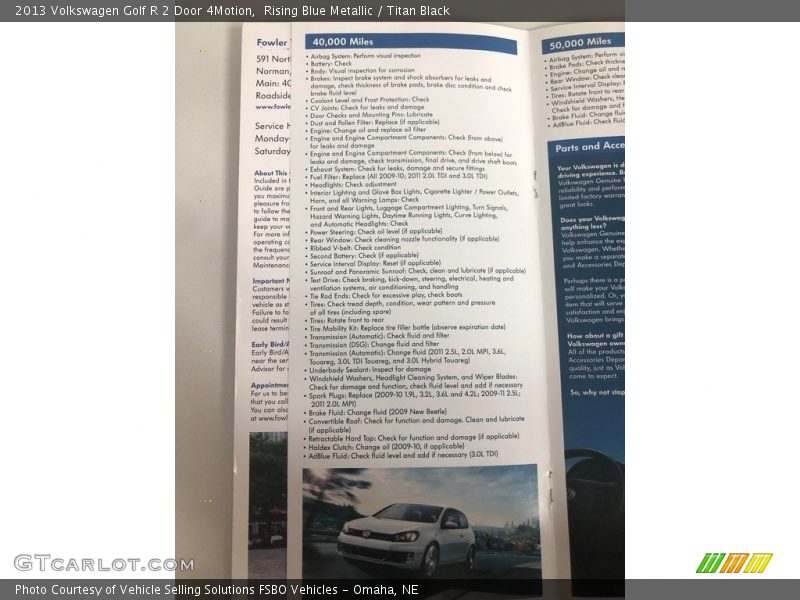 Rising Blue Metallic / Titan Black 2013 Volkswagen Golf R 2 Door 4Motion