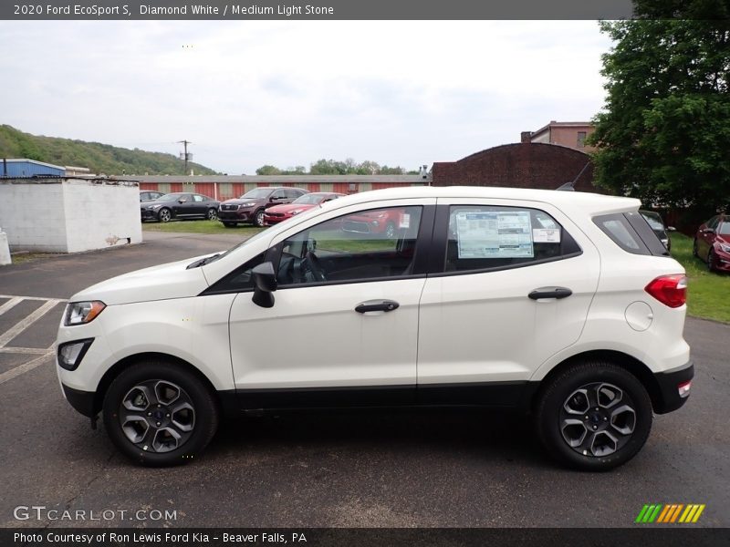 Diamond White / Medium Light Stone 2020 Ford EcoSport S