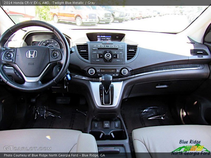 Twilight Blue Metallic / Gray 2014 Honda CR-V EX-L AWD