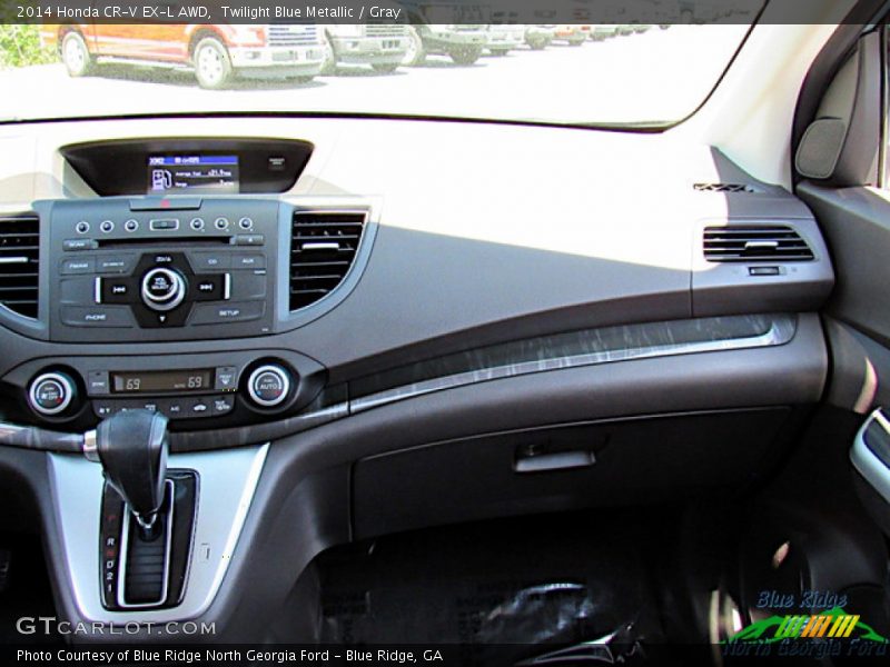Twilight Blue Metallic / Gray 2014 Honda CR-V EX-L AWD