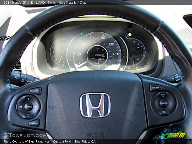 Twilight Blue Metallic / Gray 2014 Honda CR-V EX-L AWD