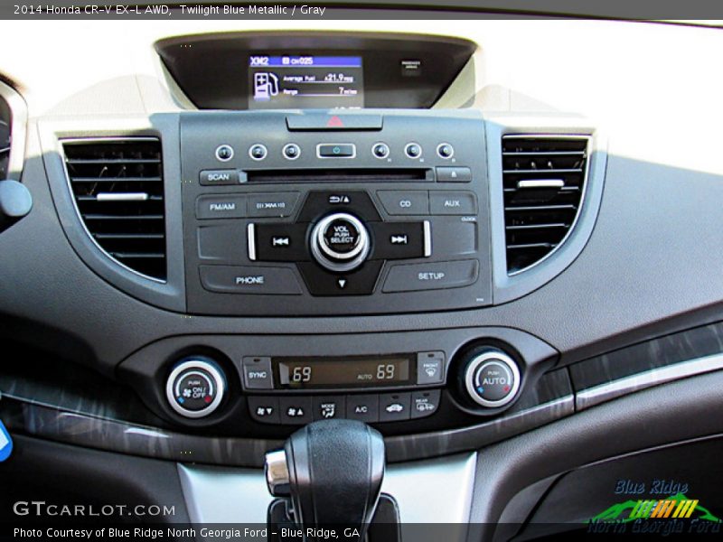 Twilight Blue Metallic / Gray 2014 Honda CR-V EX-L AWD