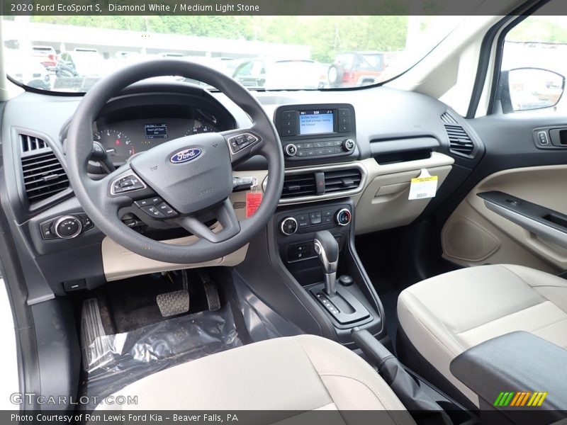 Diamond White / Medium Light Stone 2020 Ford EcoSport S