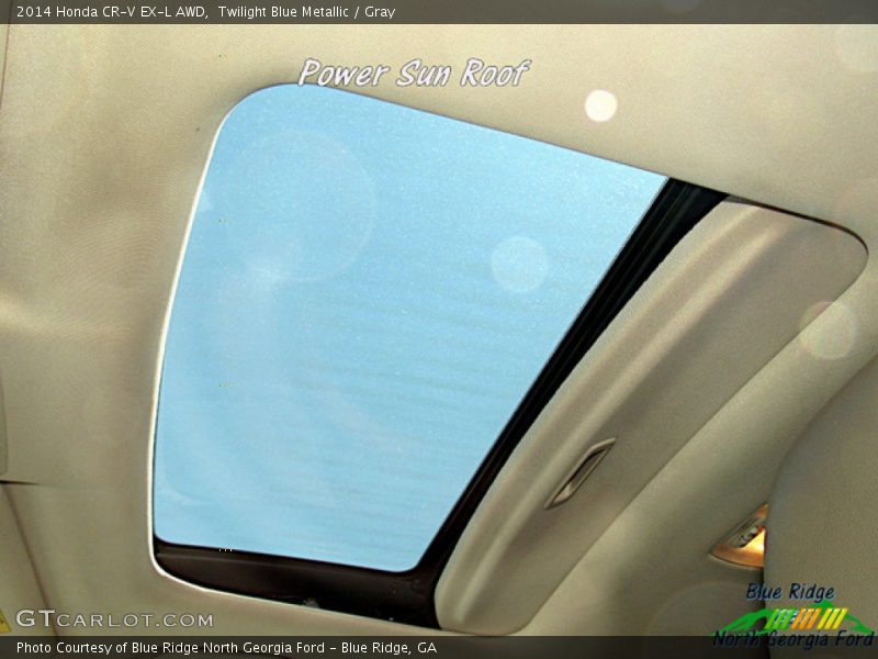 Twilight Blue Metallic / Gray 2014 Honda CR-V EX-L AWD