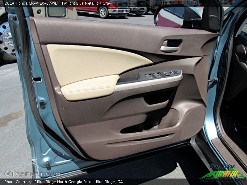 Twilight Blue Metallic / Gray 2014 Honda CR-V EX-L AWD
