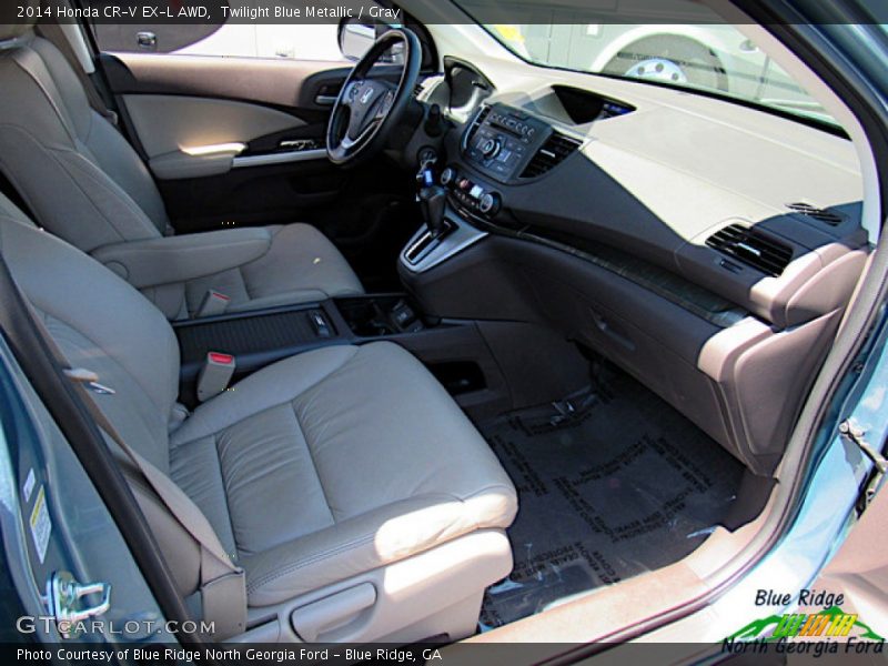 Twilight Blue Metallic / Gray 2014 Honda CR-V EX-L AWD