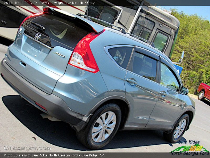 Twilight Blue Metallic / Gray 2014 Honda CR-V EX-L AWD