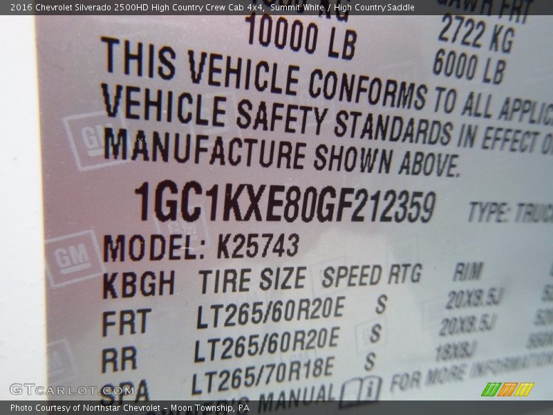 Summit White / High Country Saddle 2016 Chevrolet Silverado 2500HD High Country Crew Cab 4x4