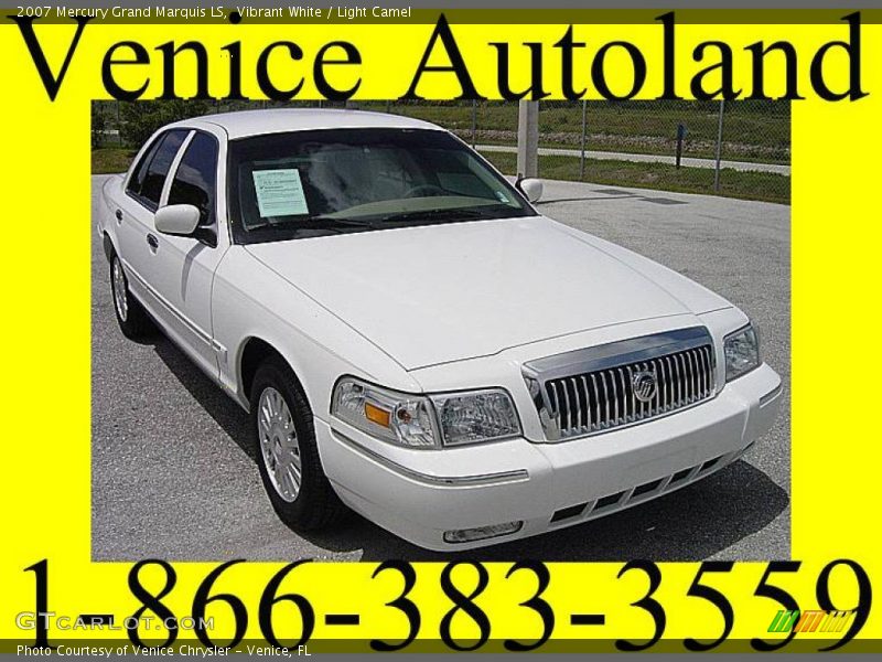 Vibrant White / Light Camel 2007 Mercury Grand Marquis LS