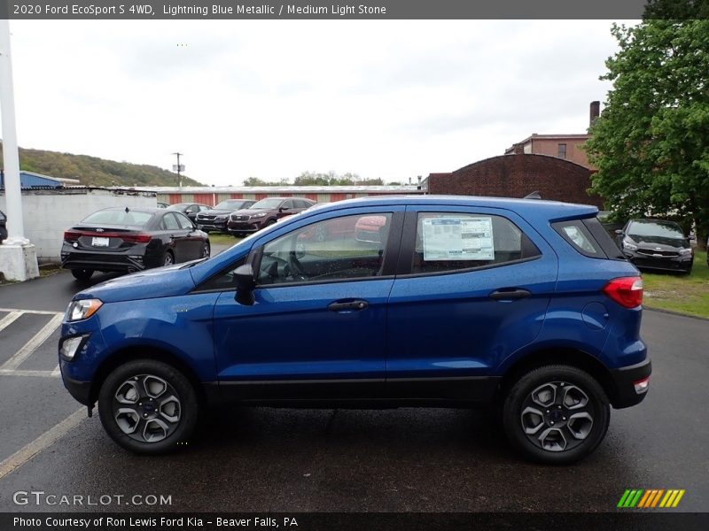 Lightning Blue Metallic / Medium Light Stone 2020 Ford EcoSport S 4WD