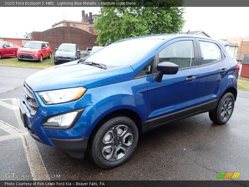 Lightning Blue Metallic / Medium Light Stone 2020 Ford EcoSport S 4WD