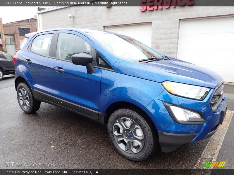 Lightning Blue Metallic / Medium Light Stone 2020 Ford EcoSport S 4WD