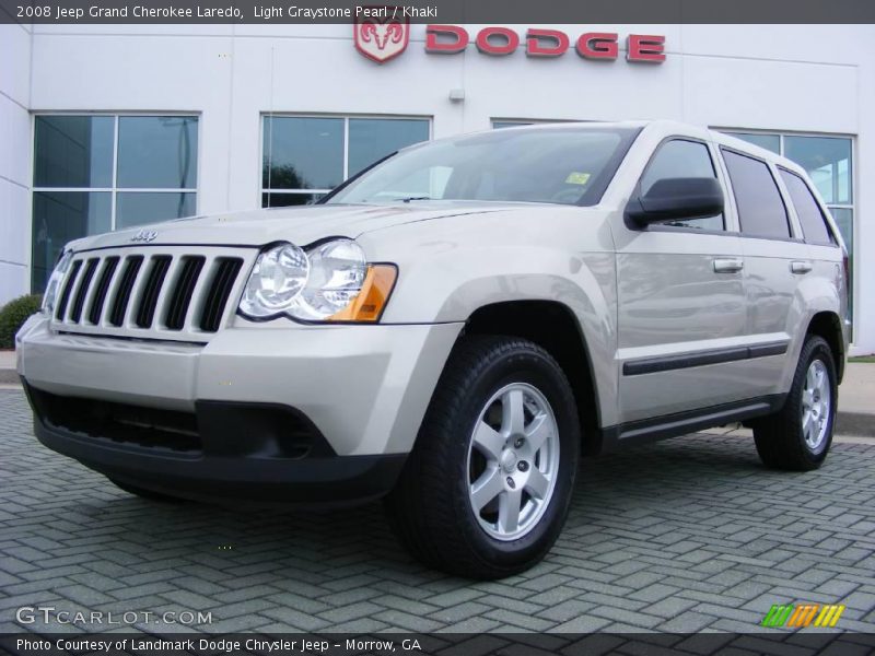 Light Graystone Pearl / Khaki 2008 Jeep Grand Cherokee Laredo
