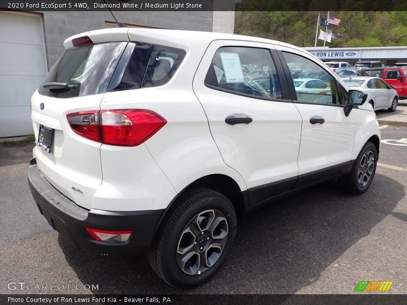 Diamond White / Medium Light Stone 2020 Ford EcoSport S 4WD