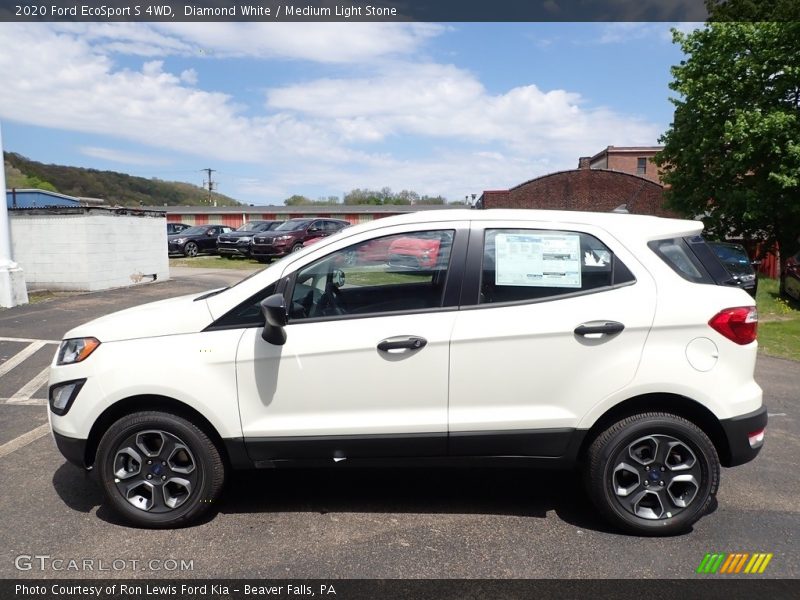 Diamond White / Medium Light Stone 2020 Ford EcoSport S 4WD